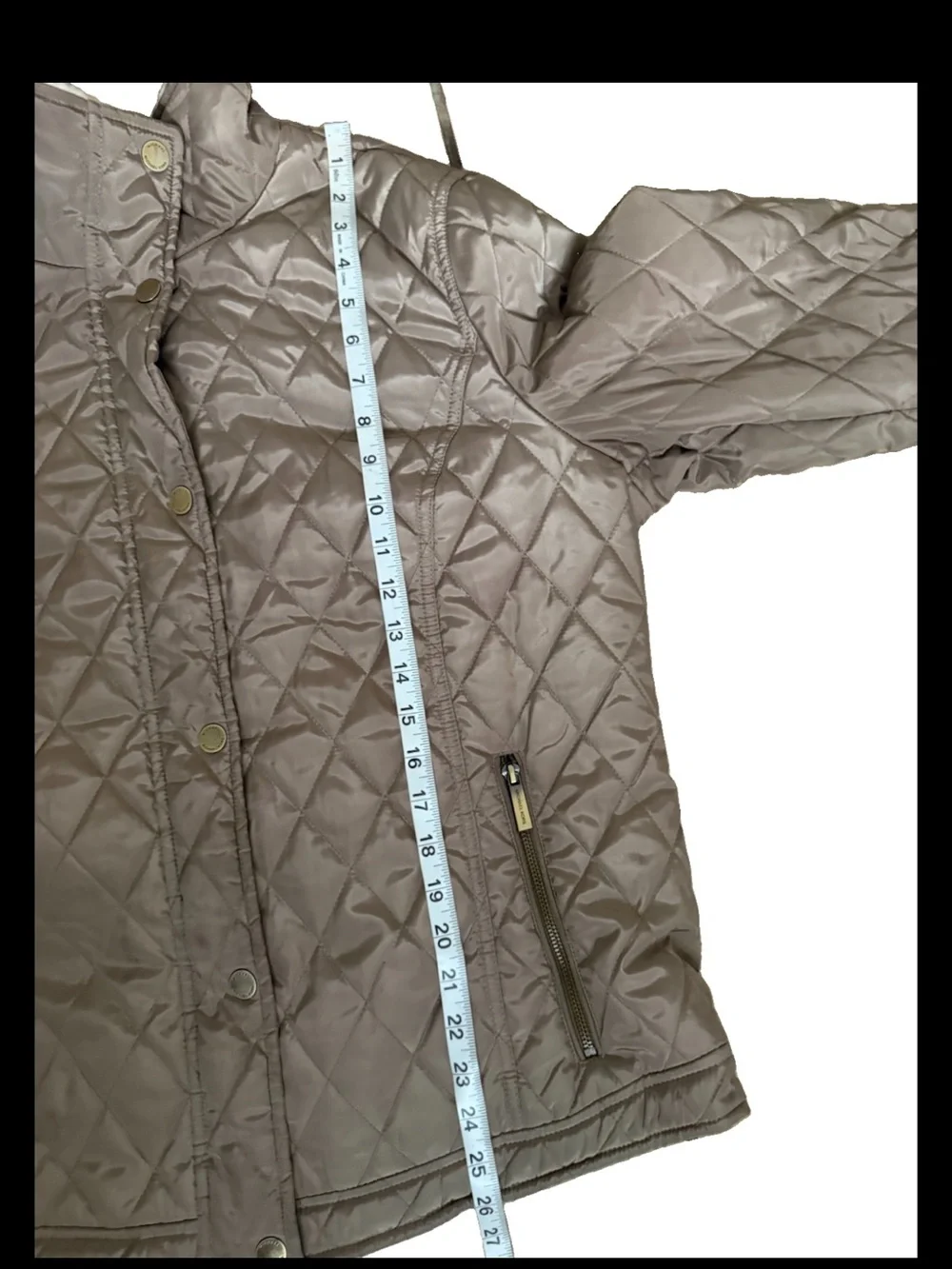 MICHAEL MICHAEL KORS WOMENS QUILTED TAN/GOLD JACKET SIZE  XL